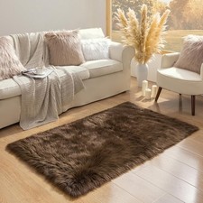 Ashler Faux Fur Rug - Fluffy Shaggy Area Rug, Ultra Soft 3 x 5 Feet Sheepskin...