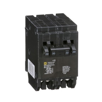 Square D Homeline Tandem Circuit Breaker 20A 2-Pole Combination 1 Pack