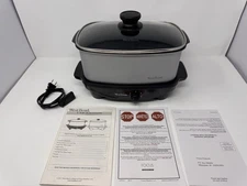 West Bend 84905 5 Quart Oblong Slow Cooker Stainless Steel with Glass Lid Works