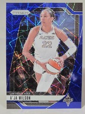 A'ja Wilson 2024 Panini Prizm WNBA #86 Blue Velocity Prizms