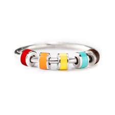 Fidget Ring, Anxiety Rings for , Spinner Ring, Silent Spinning Rings, Enamel ...
