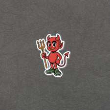 Cute Red Devil Cartoon Sticker Laptop Decal 6465 Cute Red Devil Cartoon Sticker Laptop Decal 6465