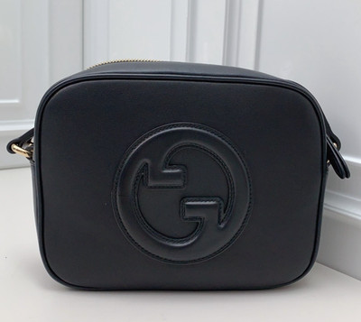 Gucci SOHO Disco Bag Shoulder Bag Black Gold Used Women Classic