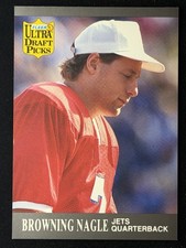 1991 Fleer Ultra - Draft Picks Browning Nagle New York Jets Rookie Card #293. rookie card picture