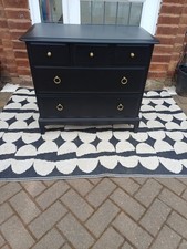 Vintage Stag Minstrel Upcycled Dark Grey Chest of 3 Over 2 Drawers Can Deliver 