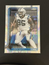 2025 Topps Chrome NFL - Derrick Brown- Carolina Panthers Ray Wave Refractor #47