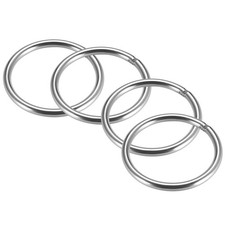Welded O Ring, 50 x 4mm Heavy Duty Stainless Steel Round Rings 4pcs