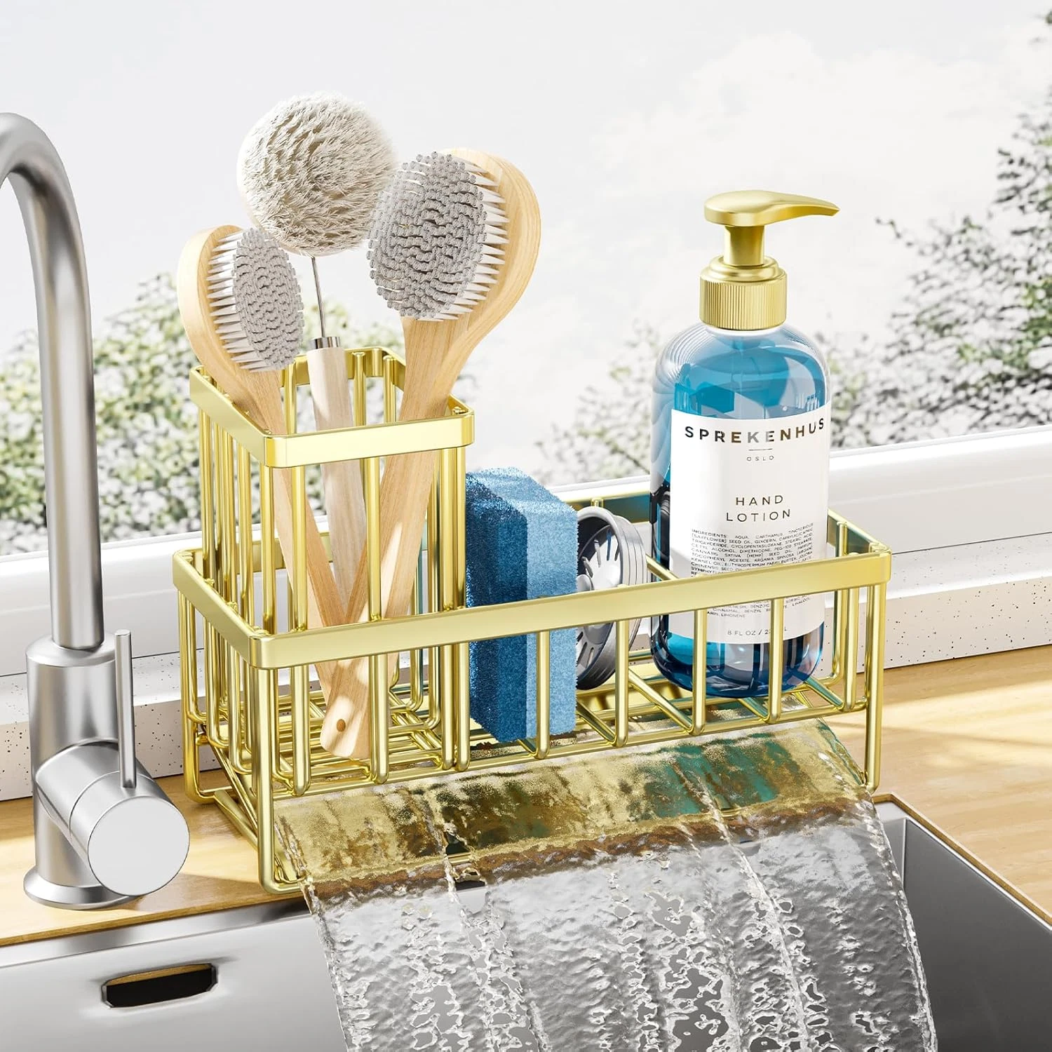 Sponge Holder for Kitchen Sink - Rustproof Stainless Steel Sink Caddy Organizati
Opens in a new wind