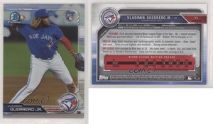 2019 Bowman Chrome Refractor /499 Vladimir Guerrero Jr #73 Rookie RC