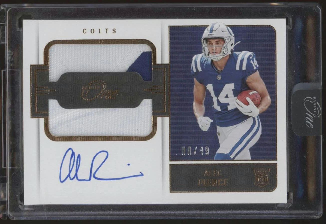 Alec Pierce Panini One #45 Dual Patch Autograph-Bronze