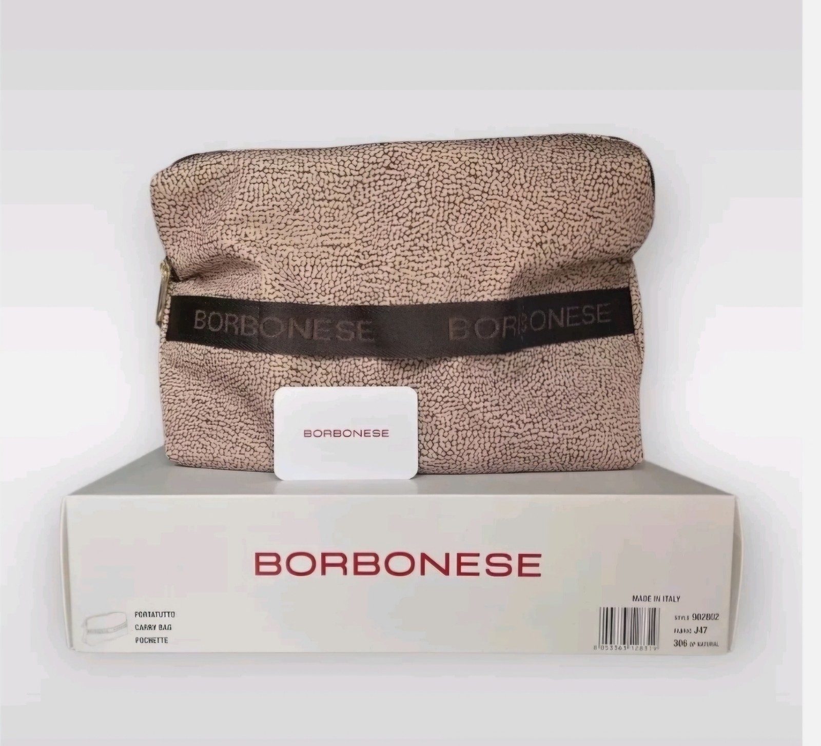 Borbonese borsa pochette beauty con logo NUOVO