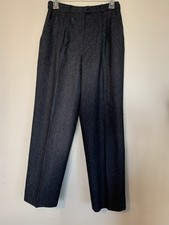 VTG Women's Size 10 Dress Pants Gray Pleated 100 Wool High Waisted Fully Lined