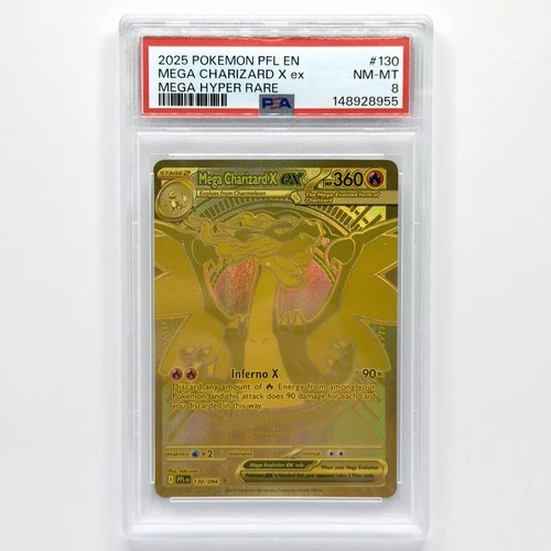 Pokémon TCG Mega Charizard X EX 130/094 Hyper Rare PSA 8 NM-MT