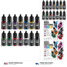 Tattoo Ink Set 1/6 oz Pigment Tatoo Ink Professional Tattoo Ink Color Set 14 ...