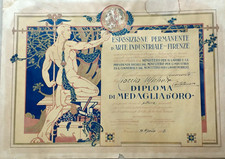 DIPLOMA DI MEDAGLIA D'ORO ANNO 1923 DISEGNATO DALL ' ILLUSTRATORE EZIO ANICHINI 