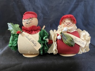 Rare Vintage Christmas Crepe Paper Candy/Present Holders MCM Japan Putz