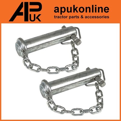 2x Kategorie 2 Oberlenkerbolzen & Kette 25 x 90 mm für Massey Ferguson Ford Traktor