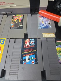 Nintendo NES Console Bundle W/Hookups/7 Games/Controller/Zapper TESTED! Cleaned!