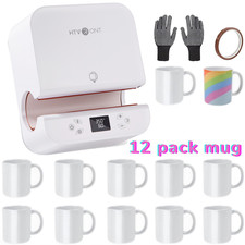 HTVRONT Auto Mug Heat Press Machine Tumbler Sublimation Printing With 12pack Mug