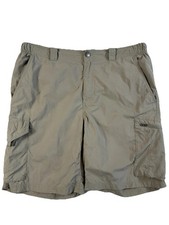 Columbia Omni Shade Cargo Shorts Mens 36x10 Khaki Pockets Nylon Hiking Fishing