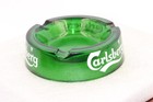 1960's Advertising Carlsberg Beer Ashtray, Emerald Green Glass Round, Retro — photo 2