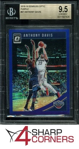 2018 DONRUSS OPTIC PURPLE PRIZM #47 ANTHONY DAVIS BGS 9.5