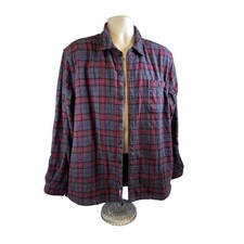 Weatherproof Vintage Heavy Flannel Fleece Mens Shacket Jacket Red Plaid Size XL