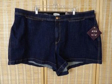 Womens Ava  Viv Size 26 High-Rise Fitted Hip  Thigh Comfort Waist Smart Shorts