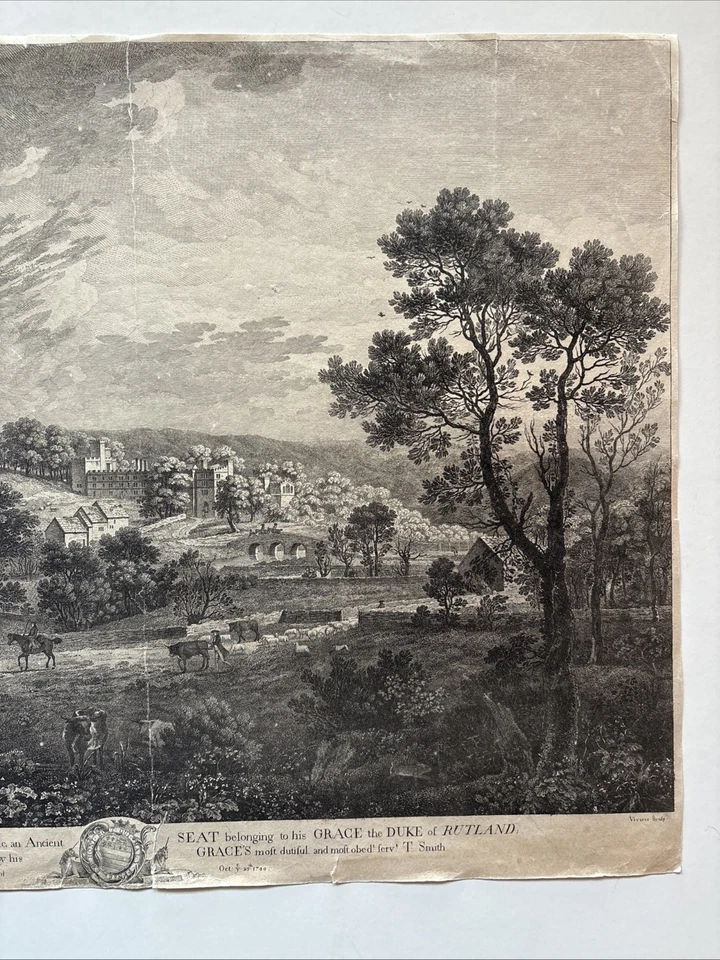 Antiker englischer Landschaftsstich Nordwestansicht von Haddon 1744 - Bild 4 von 4