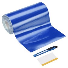 6D Carbon Fiber Vinyl Wrap 3.94" x 16ft Self-Adhesive with Scraper Blue