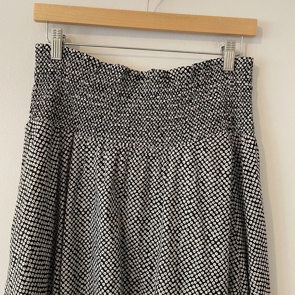Saia Midi Eileen Fisher 100% Algodão Orgânico Estampada Tamanho M Bolsos Batidos - Imagem 4 de 4