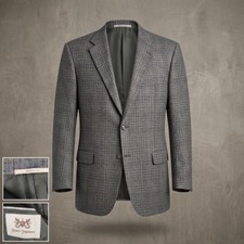 Hickey Freeman Lindsey Gray/Black Jacket Size 42R 100% Worsted Wool Made in USA