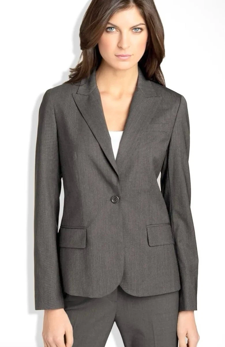 Theory Wool Blazer Jacket Size 0 Gray Women’s