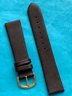 Eichmüller Uhrband Vegan 20 mm dunkelbraun ohne Naht Dornschließe vergoldet