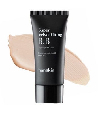 Hanskin Super Velvet Fitting BB Cream SPF35 PA++ 30ml Lightweight Base K-Beauty