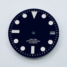 28.5mm Luminous Date Metallic Black Rose Gold Watch Dial for NH35