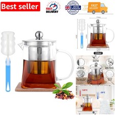 350ml Square Glass Teapot with Removable Infuser - Elegant Borosilicate Design