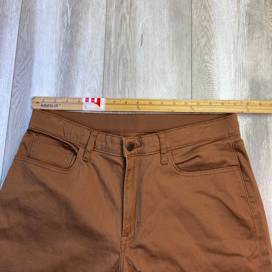 Uniqlo Ultra Stretch Skinny Fit Jeans Mens Large Brown Stretch Drawstring 34x32 thumbnail 3