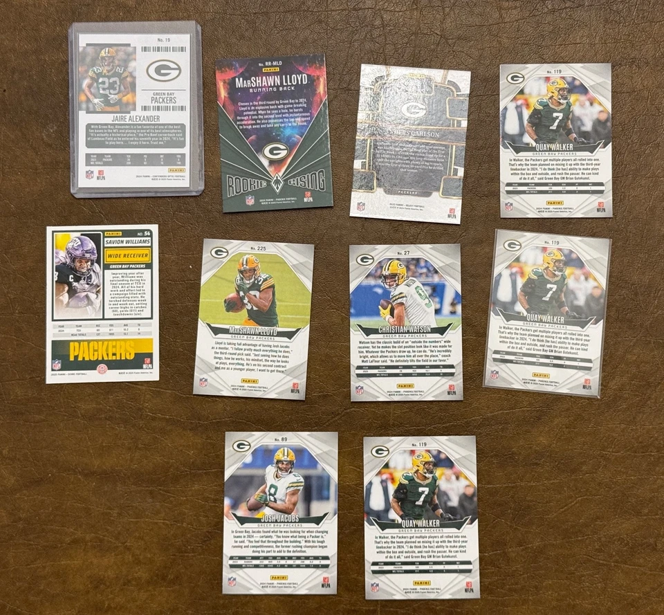 Green Bay Packers Card Lot 🔥 Watson, Walker, Lloyd RC, Jacobs, Carlson, Alexand - Image 2 of 2