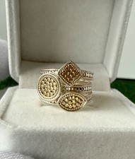 Sign ANNA BECK STERLING SILVER 925 CIRCULAR DESIGN RING SIZE 7 MINT