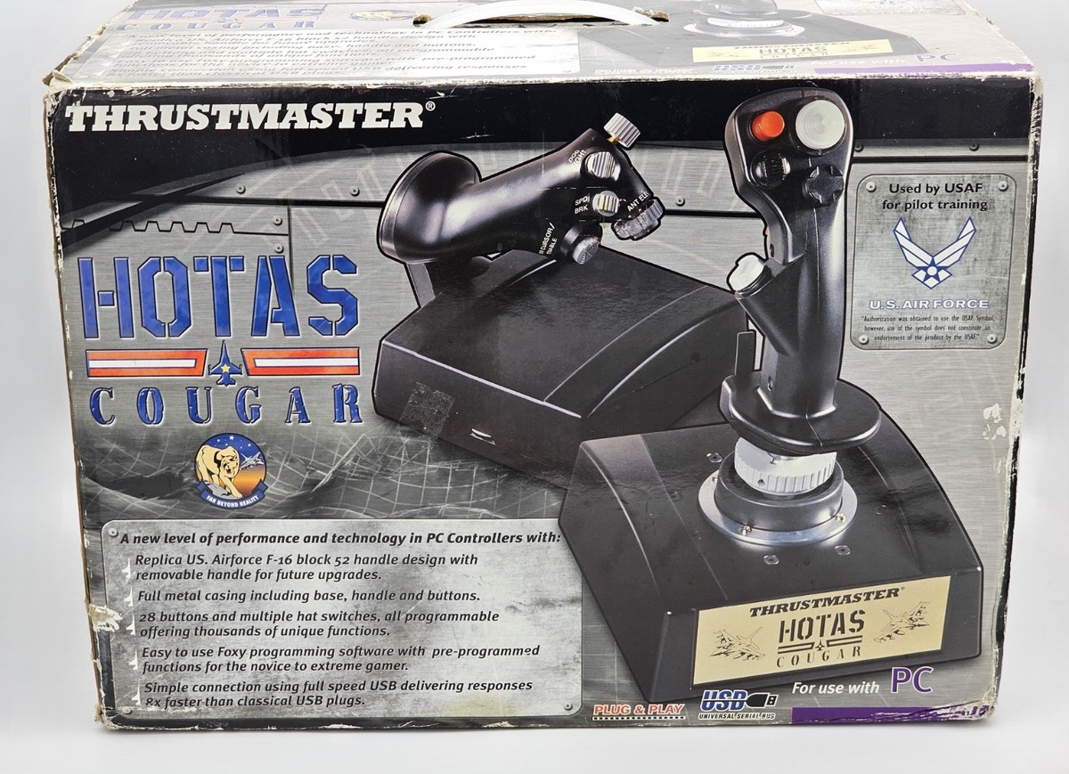 Thrustmaster HOTAS Cougar, Vintage F-16 Joystick and Throttle, USB
