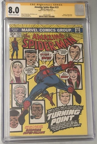 Amazing Spider-Man #121 CGC 8.0 Signed by GERRY CONWAY