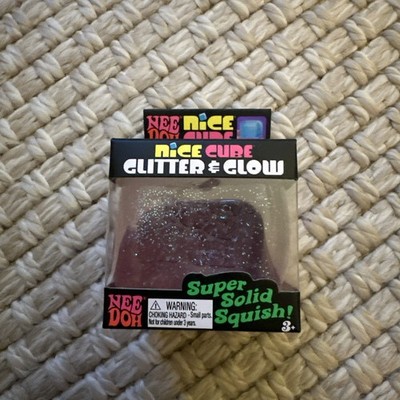 Needoh Nice Cube Glitter & Glow Purple Original Brandneu im Karton