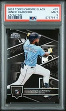 2024 Topps Chrome Black #78 Junior Caminero RC Variation Tampa Bay Rays - PSA 9
