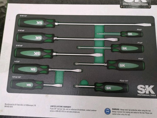 SK Professional Tools 9 Piece Cushion Grip Screwdriver Set New LIFETIME WARRANTY - Picture 7 of 19