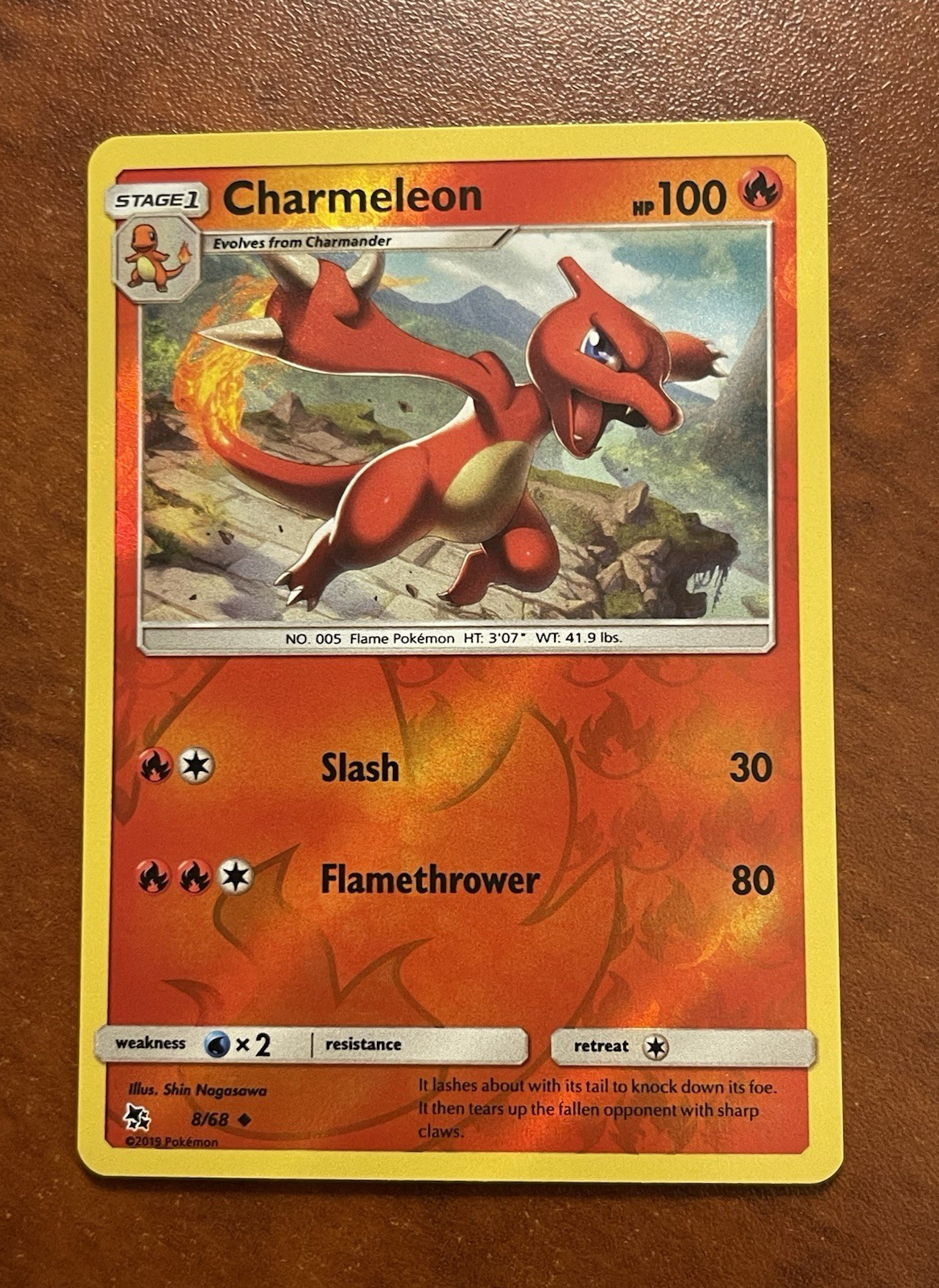 Pokémon-Charmeleon-Hidden Fates-8/68-Reverse Holo-NM