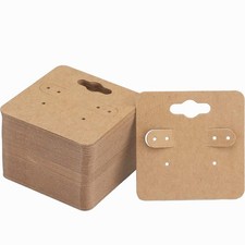50pcs Brown Earring Display Holder Hanging Cards Jewelry Tags 1.97 x 1.97 in