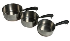 Vintage Set of 3 Revere Ware 1801 Copper Bottom Pots 2 Qt 1.5Qt 1 Qt No Lids