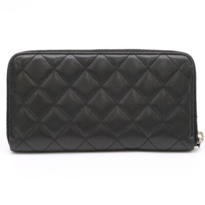 CHANEL Authentic Matelasse Lambskin Long Wallet Coco Mark