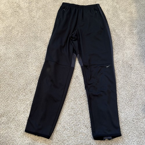 Vintage Nike Y2K Basketball Track Lined Pants Black Windbreaker Ankle Zip Mens M